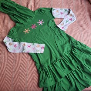 Gymboree 2011 Cheery All The Way Hooded Dress Sz 10 Snowflakes/Winter/Holidays